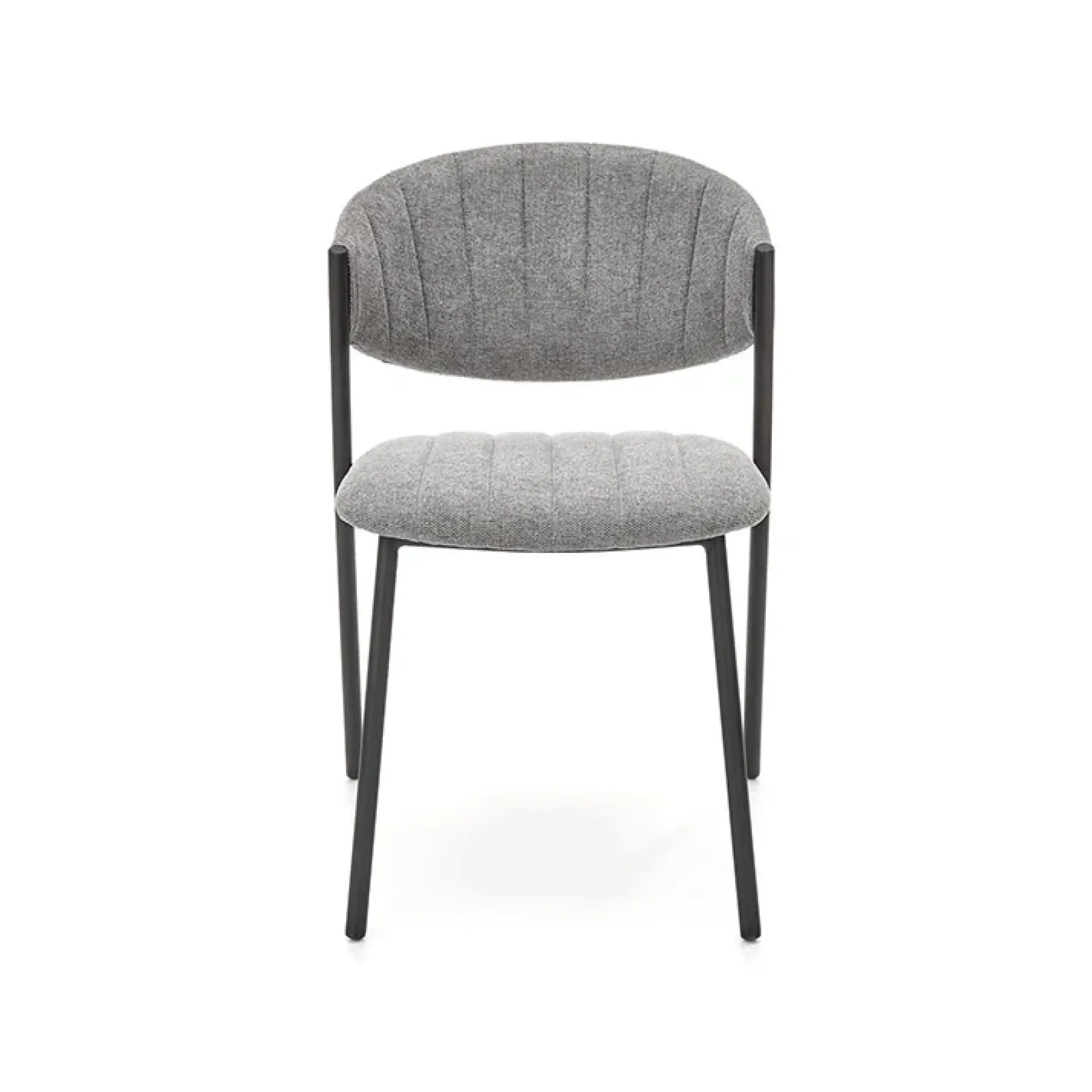 Garnero Arredamenti Sedie In Tessuto-Set 2 sedie da sala in tessuto grigio scuro nero Elsa