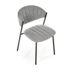 Garnero Arredamenti Sedie In Tessuto-Set 2 sedie da sala in tessuto grigio scuro nero Elsa