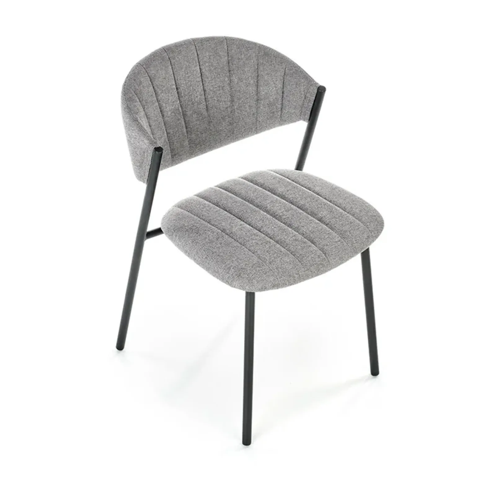 Garnero Arredamenti Sedie In Tessuto-Set 2 sedie da sala in tessuto grigio scuro nero Elsa