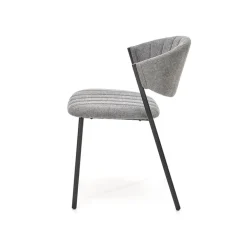 Garnero Arredamenti Sedie In Tessuto-Set 2 sedie da sala in tessuto grigio scuro nero Elsa