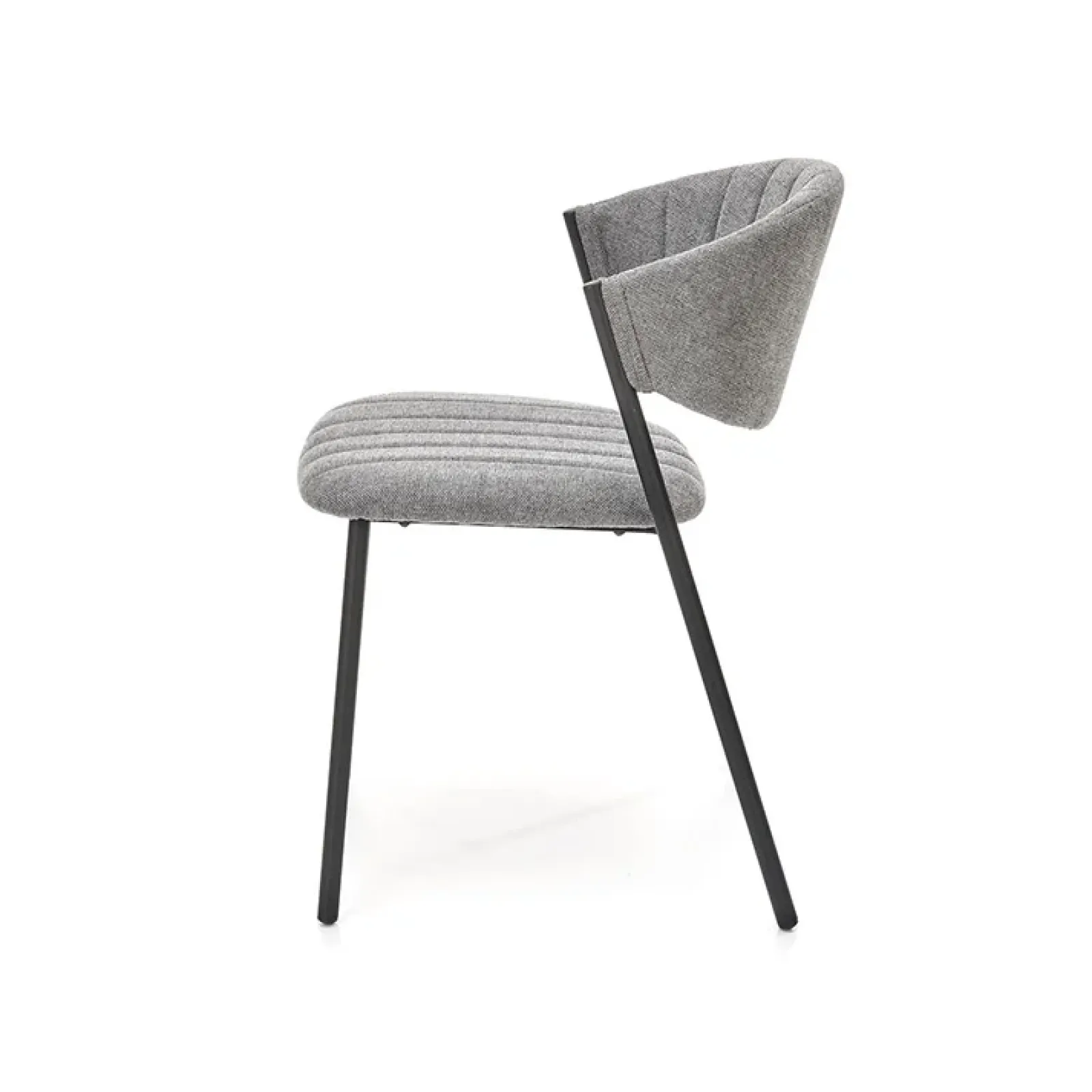 Garnero Arredamenti Sedie In Tessuto-Set 2 sedie da sala in tessuto grigio scuro nero Elsa