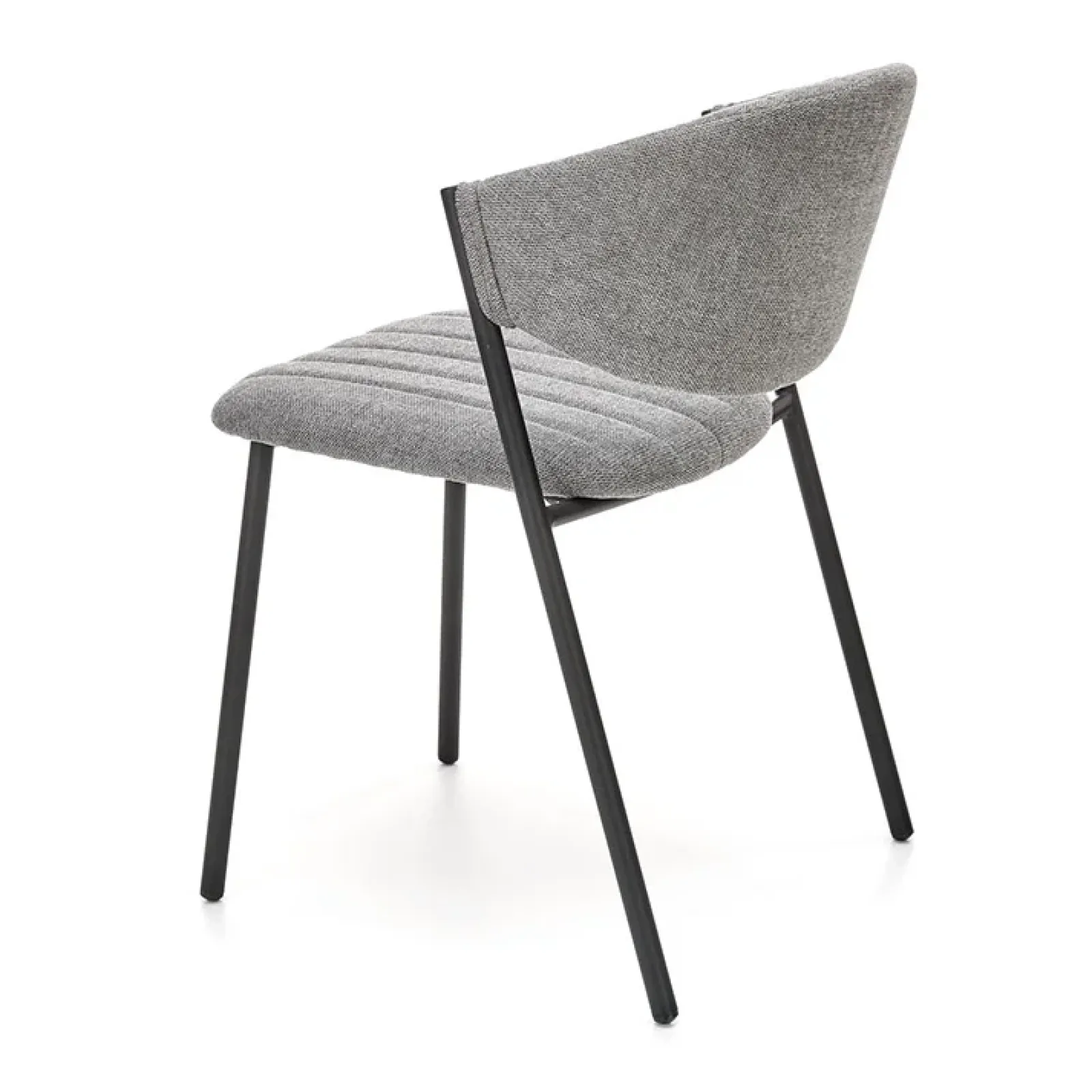 Garnero Arredamenti Sedie In Tessuto-Set 2 sedie da sala in tessuto grigio scuro nero Elsa