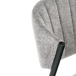 Garnero Arredamenti Sedie In Tessuto-Set 2 sedie da sala in tessuto grigio scuro nero Elsa