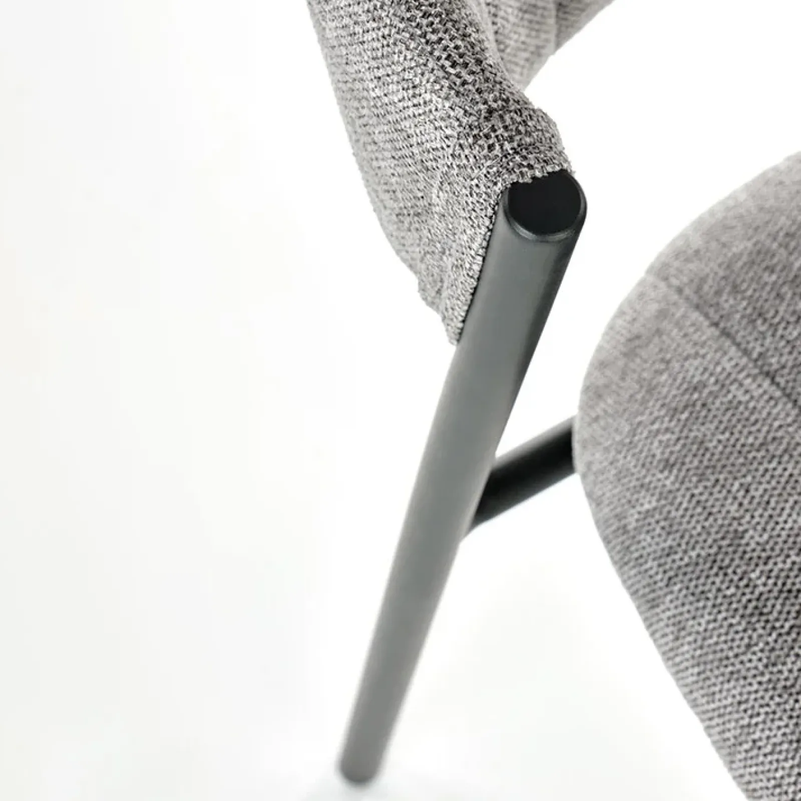 Garnero Arredamenti Sedie In Tessuto-Set 2 sedie da sala in tessuto grigio scuro nero Elsa