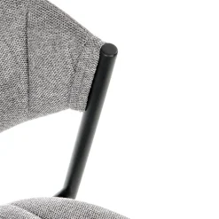 Garnero Arredamenti Sedie In Tessuto-Set 2 sedie da sala in tessuto grigio scuro nero Elsa