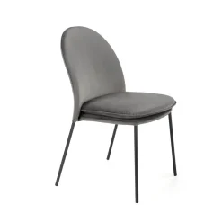 Garnero Arredamenti Sedie In Tessuto-Set 4 sedie da sala moderne in tessuto grigia Orco Grigio