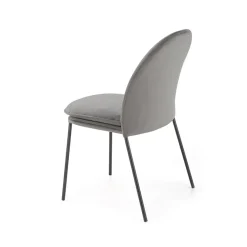 Garnero Arredamenti Sedie In Tessuto-Set 4 sedie da sala moderne in tessuto grigia Orco Grigio