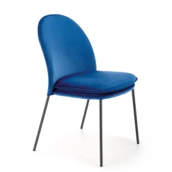 Garnero Arredamenti Sedie In Tessuto-Set 4 sedie da sala moderne in tessuto navy Orco Blu