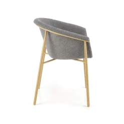 Garnero Arredamenti Sedie Sala Attesa|Sedie In Tessuto-Set 2 sedie da sala moderne in tessuto grigio effetto oro Mulan