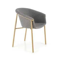 Garnero Arredamenti Sedie Sala Attesa|Sedie In Tessuto-Set 2 sedie da sala moderne in tessuto grigio effetto oro Mulan