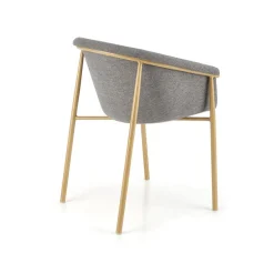 Garnero Arredamenti Sedie Sala Attesa|Sedie In Tessuto-Set 2 sedie da sala moderne in tessuto grigio effetto oro Mulan