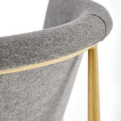 Garnero Arredamenti Sedie Sala Attesa|Sedie In Tessuto-Set 2 sedie da sala moderne in tessuto grigio effetto oro Mulan