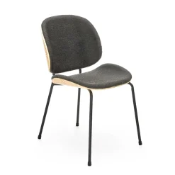 Garnero Arredamenti Sedie Sala Attesa|Sedie In Tessuto-Set 2 sedie da sala moderne in tessuto rovere grigio scuro Dorotea