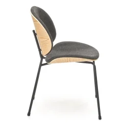 Garnero Arredamenti Sedie Sala Attesa|Sedie In Tessuto-Set 2 sedie da sala moderne in tessuto rovere grigio scuro Dorotea