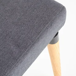 Garnero Arredamenti Sedie In Tessuto-Set 4 sedie da sala moderne in tessuto grigio scuro Barone