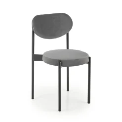 Garnero Arredamenti Sedie In Tessuto-Set 4 sedie da soggiorno in tessuto nero Leela Grigio