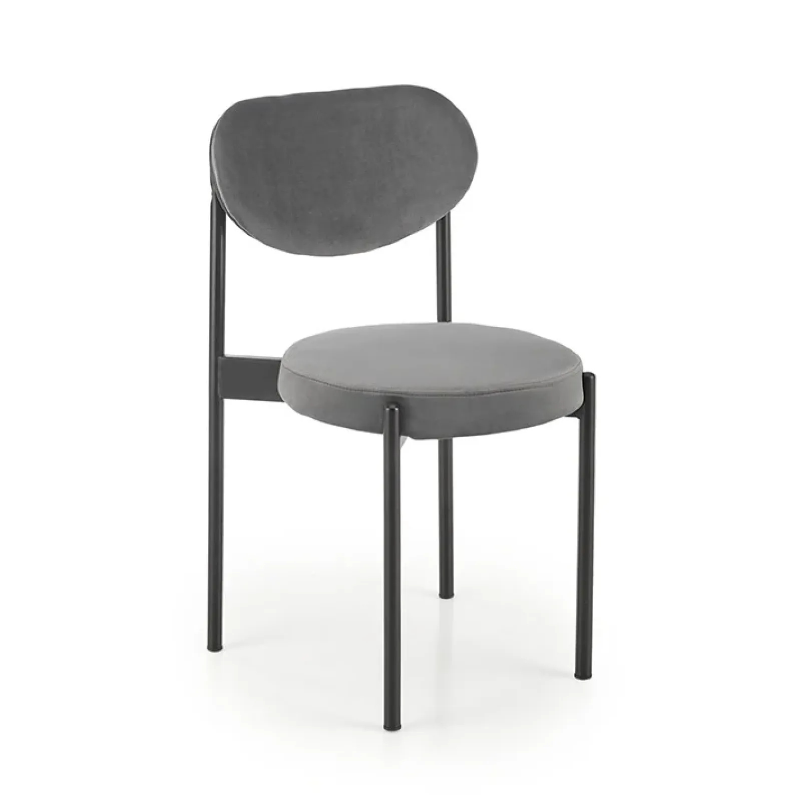 Garnero Arredamenti Sedie In Tessuto-Set 4 sedie da soggiorno in tessuto nero Leela Grigio