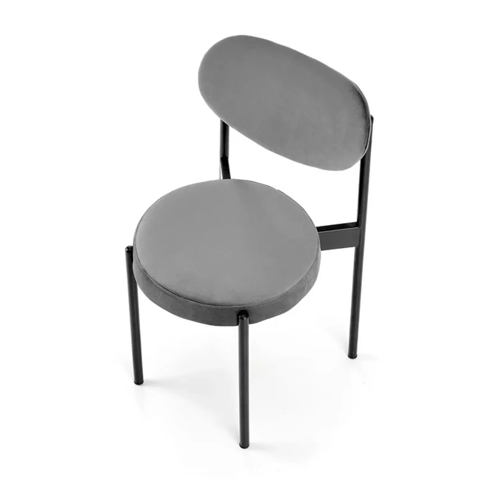 Garnero Arredamenti Sedie In Tessuto-Set 4 sedie da soggiorno in tessuto nero Leela Grigio