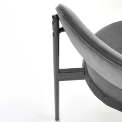 Garnero Arredamenti Sedie In Tessuto-Set 4 sedie da soggiorno in tessuto nero Leela Grigio