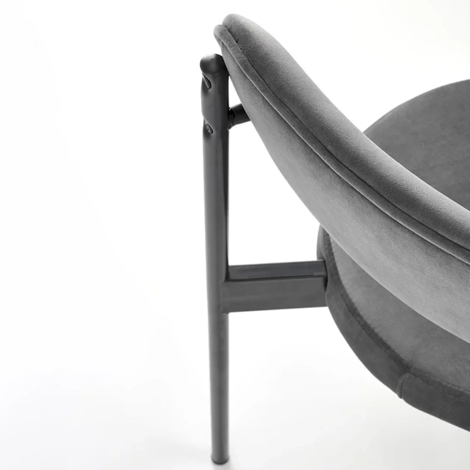 Garnero Arredamenti Sedie In Tessuto-Set 4 sedie da soggiorno in tessuto nero Leela Grigio