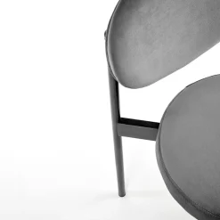 Garnero Arredamenti Sedie In Tessuto-Set 4 sedie da soggiorno in tessuto nero Leela Grigio