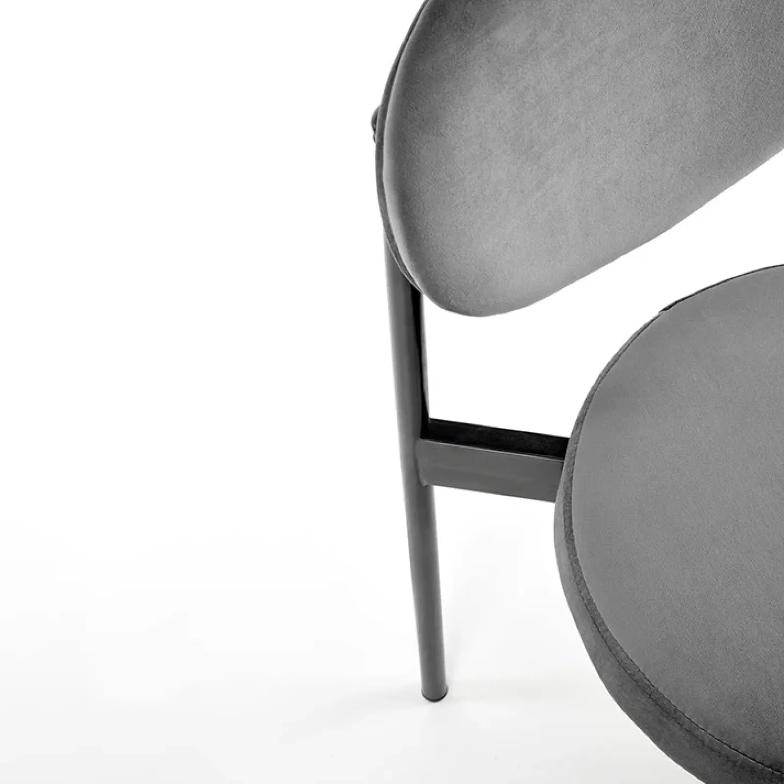 Garnero Arredamenti Sedie In Tessuto-Set 4 sedie da soggiorno in tessuto nero Leela Grigio