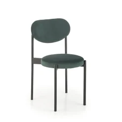 Garnero Arredamenti Sedie In Tessuto-Set 4 sedie da soggiorno in tessuto scuro nero Leela Verde