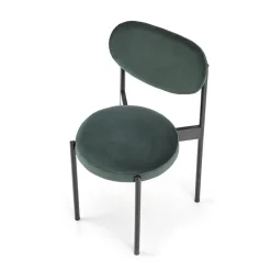 Garnero Arredamenti Sedie In Tessuto-Set 4 sedie da soggiorno in tessuto scuro nero Leela Verde