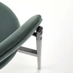 Garnero Arredamenti Sedie In Tessuto-Set 4 sedie da soggiorno in tessuto scuro nero Leela Verde