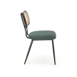 Garnero Arredamenti Sedie In Tessuto-Set 2 sedie da soggiorno in rattan e velluto scuro Paulie Verde