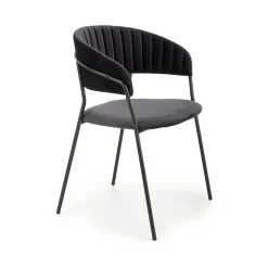 Garnero Arredamenti Sedie In Tessuto-Set 4 sedie da soggiorno moderne in velluto Lina Nero