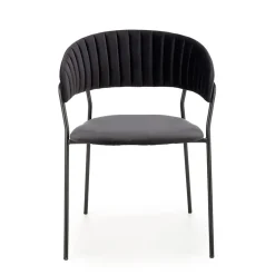 Garnero Arredamenti Sedie In Tessuto-Set 4 sedie da soggiorno moderne in velluto Lina Nero