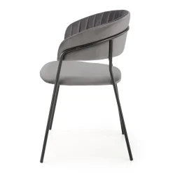 Garnero Arredamenti Sedie In Tessuto-Set 4 sedie da soggiorno moderne in velluto Lina Grigio