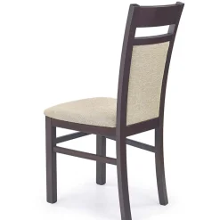 Garnero Arredamenti Sedie In Tessuto|Sedie In Legno-Set 2 sedie imbottite classiche in tessuto noce scuro beige Azalea Beige - Noce