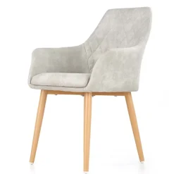 Garnero Arredamenti Sedie Imbottite Ecopelle-Set 2 sedie imbottite da soggiorno in ecopelle Soleil Grigio