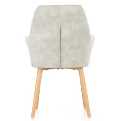 Garnero Arredamenti Sedie Imbottite Ecopelle-Set 2 sedie imbottite da soggiorno in ecopelle Soleil Grigio