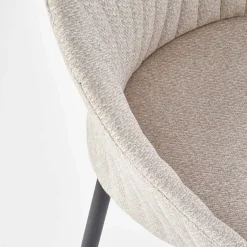 Garnero Arredamenti Sedie In Tessuto-Set 2 sedie imbottite design in tessuto beige Amelia