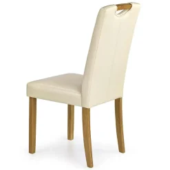 Garnero Arredamenti Sedie Imbottite Ecopelle-Set 2 sedie imbottite in ecopelle crema faggio Agata