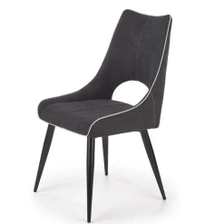 Garnero Arredamenti Sedie In Tessuto-Set 2 sedie imbottite in tessuto grigio design Brida