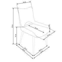 Garnero Arredamenti Sedie In Tessuto-Set 2 sedie imbottite in tessuto grigio design Brida