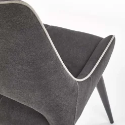 Garnero Arredamenti Sedie In Tessuto-Set 2 sedie imbottite in tessuto grigio design Brida