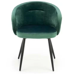 Garnero Arredamenti Sedie In Tessuto-Set 4 sedie imbottite in tessuto scuro acciaio nero Amiata Verde