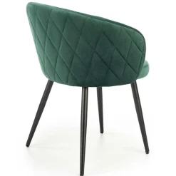 Garnero Arredamenti Sedie In Tessuto-Set 4 sedie imbottite in tessuto scuro acciaio nero Amiata Verde