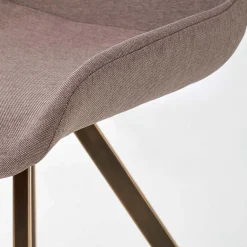 Garnero Arredamenti Sedie In Tessuto-Set 2 sedie imbottite in tessuto grigio acciaio oro antico Joanna