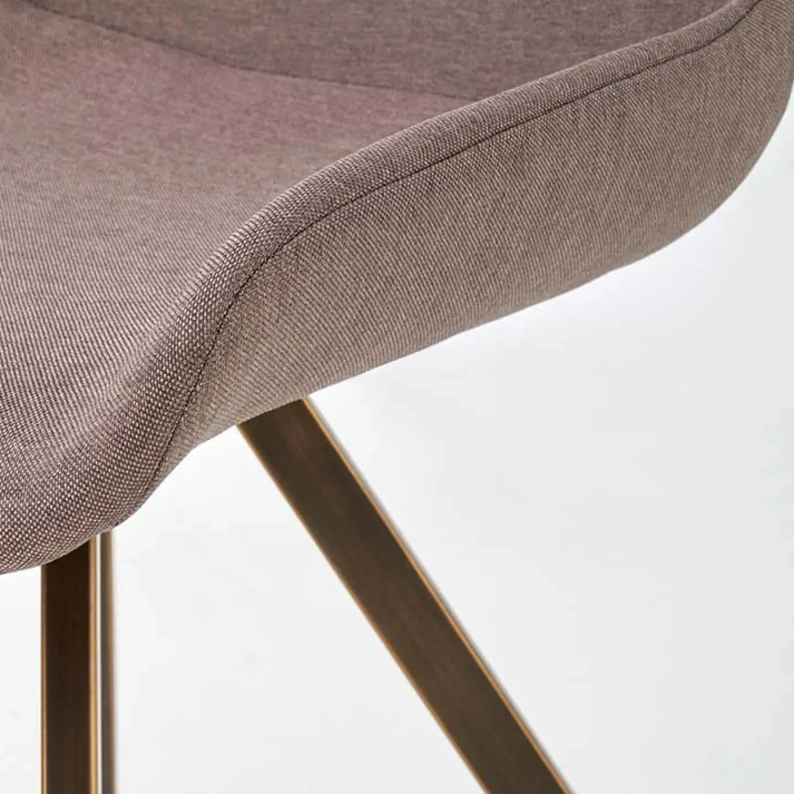 Garnero Arredamenti Sedie In Tessuto-Set 2 sedie imbottite in tessuto grigio acciaio oro antico Joanna