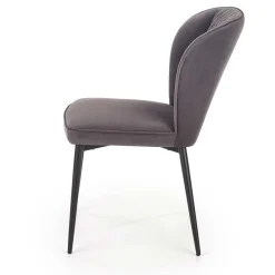 Garnero Arredamenti Sedie In Tessuto-Set 2 sedie imbottite in velluto grigio Doral