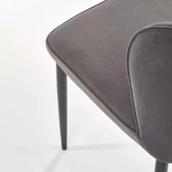 Garnero Arredamenti Sedie In Tessuto-Set 2 sedie imbottite in velluto grigio Doral