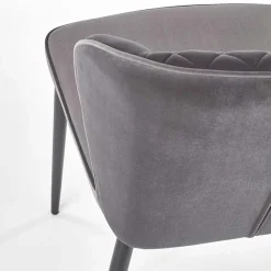 Garnero Arredamenti Sedie In Tessuto-Set 2 sedie imbottite in velluto grigio Doral