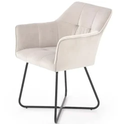 Garnero Arredamenti Sedie In Tessuto-Set 2 sedie imbottite in velluto beige industrial Elsa