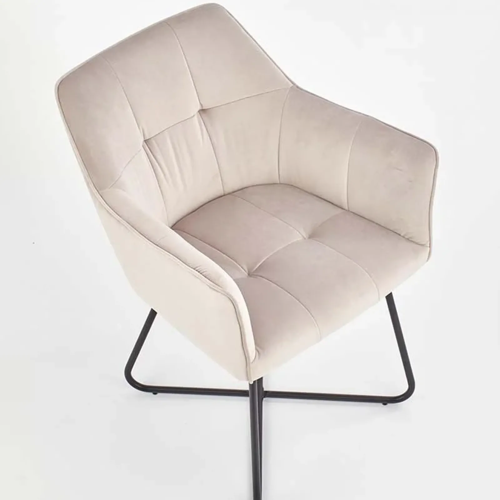 Garnero Arredamenti Sedie In Tessuto-Set 2 sedie imbottite in velluto beige industrial Elsa